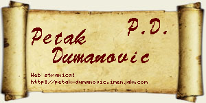 Petak Dumanović vizit kartica